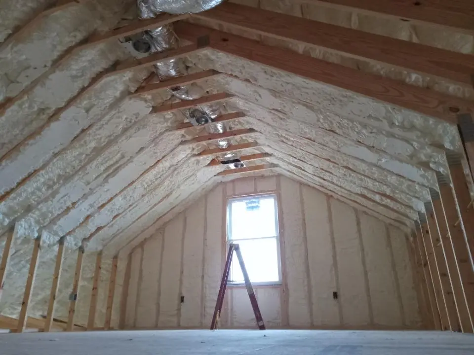 Spray foam roofing application for Crawl Space Insulation project in Nappanee